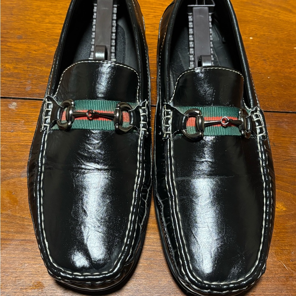 Saminto Laurenzini Black Driving Leather Loafers Size 12M